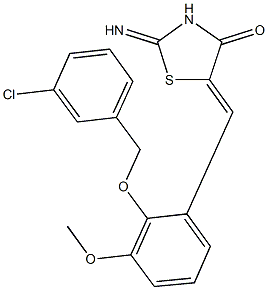 5-{2-[(3-chlorobenzyl)oxy]-3-methoxybenzylidene}-2-imino-1,3-thiazolidin-4-one,428448-50-4,结构式