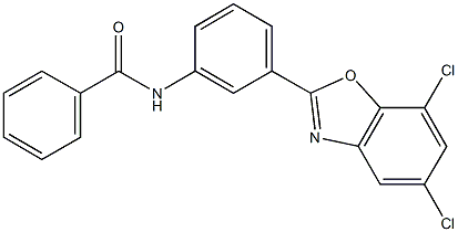 N-[3-(5,7-dichloro-1,3-benzoxazol-2-yl)phenyl]benzamide Struktur