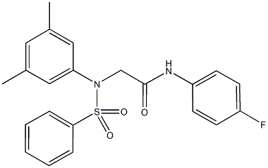 2-[3,5-dimethyl(phenylsulfonyl)anilino]-N-(4-fluorophenyl)acetamide 结构式