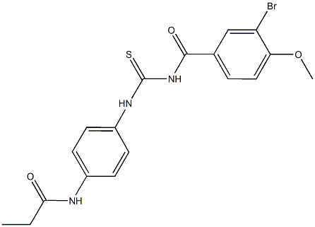 N-[4-({[(3-bromo-4-methoxybenzoyl)amino]carbothioyl}amino)phenyl]propanamide Structure