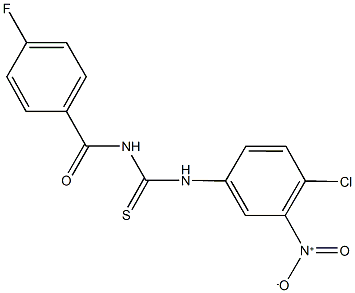 N-{4-chloro-3-nitrophenyl}-N'-(4-fluorobenzoyl)thiourea 化学構造式