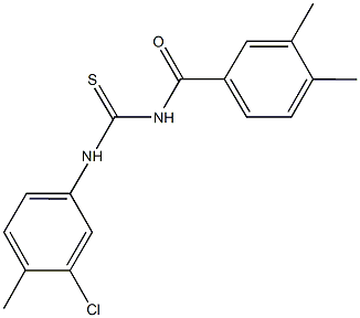 N-(3-chloro-4-methylphenyl)-N'-(3,4-dimethylbenzoyl)thiourea Struktur