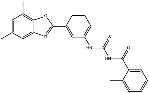 428452-16-8 N-[3-(5,7-dimethyl-1,3-benzoxazol-2-yl)phenyl]-N'-(2-methylbenzoyl)thiourea