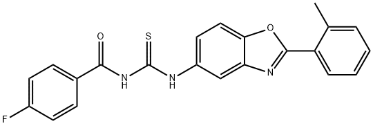 N-(4-fluorobenzoyl)-N'-[2-(2-methylphenyl)-1,3-benzoxazol-5-yl]thiourea Structure