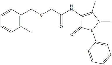 N-(1,5-dimethyl-3-oxo-2-phenyl-2,3-dihydro-1H-pyrazol-4-yl)-2-[(2-methylbenzyl)sulfanyl]acetamide Structure