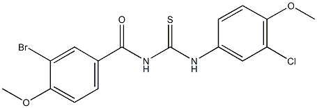 N-(3-bromo-4-methoxybenzoyl)-N'-(3-chloro-4-methoxyphenyl)thiourea,428452-42-0,结构式