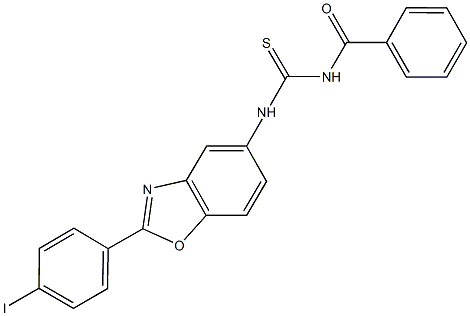 N-benzoyl-N'-[2-(4-iodophenyl)-1,3-benzoxazol-5-yl]thiourea Structure