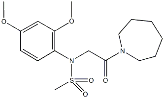 N-[2-(1-azepanyl)-2-oxoethyl]-N-(2,4-dimethoxyphenyl)methanesulfonamide Struktur