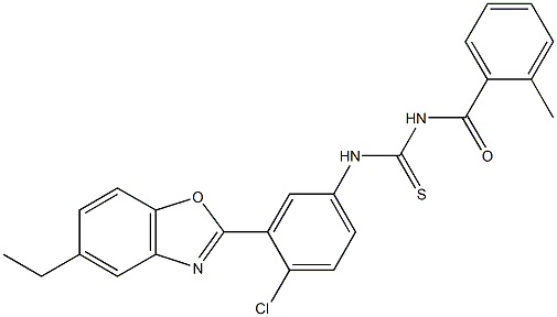 N-[4-chloro-3-(5-ethyl-1,3-benzoxazol-2-yl)phenyl]-N'-(2-methylbenzoyl)thiourea Structure