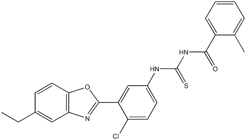 N-[4-chloro-3-(5-ethyl-1,3-benzoxazol-2-yl)phenyl]-N'-(2-methylbenzoyl)thiourea,428455-80-5,结构式