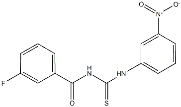 N-(3-fluorobenzoyl)-N'-{3-nitrophenyl}thiourea Struktur