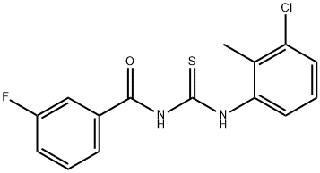 N-(3-chloro-2-methylphenyl)-N'-(3-fluorobenzoyl)thiourea Struktur
