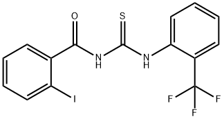 N-(2-iodobenzoyl)-N'-[2-(trifluoromethyl)phenyl]thiourea 化学構造式