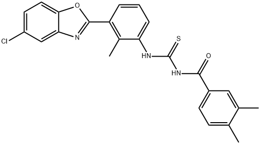 428458-16-6 N-[3-(5-chloro-1,3-benzoxazol-2-yl)-2-methylphenyl]-N'-(3,4-dimethylbenzoyl)thiourea