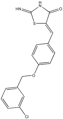 5-{4-[(3-chlorobenzyl)oxy]benzylidene}-2-imino-1,3-thiazolidin-4-one 化学構造式