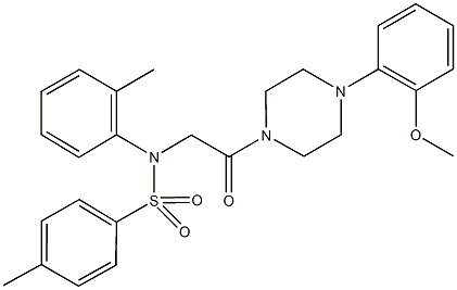 N-{2-[4-(2-methoxyphenyl)piperazin-1-yl]-2-oxoethyl}-4-methyl-N-(2-methylphenyl)benzenesulfonamide 化学構造式