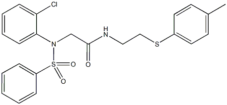 2-[2-chloro(phenylsulfonyl)anilino]-N-{2-[(4-methylphenyl)sulfanyl]ethyl}acetamide Struktur