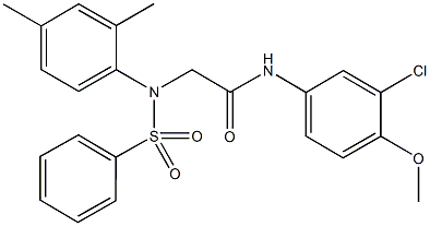 N-(3-chloro-4-methoxyphenyl)-2-[2,4-dimethyl(phenylsulfonyl)anilino]acetamide Struktur