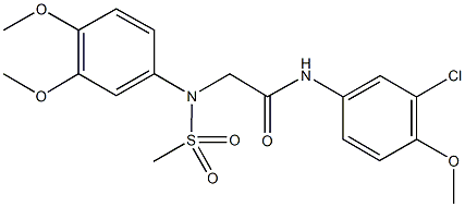 N-(3-chloro-4-methoxyphenyl)-2-[3,4-dimethoxy(methylsulfonyl)anilino]acetamide Structure