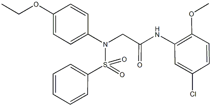 N-(5-chloro-2-methoxyphenyl)-2-[4-ethoxy(phenylsulfonyl)anilino]acetamide Struktur