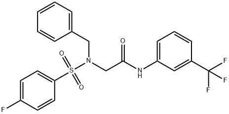 2-{benzyl[(4-fluorophenyl)sulfonyl]amino}-N-[3-(trifluoromethyl)phenyl]acetamide Struktur