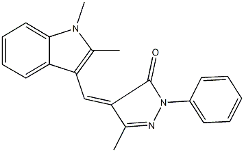 4-[(1,2-dimethyl-1H-indol-3-yl)methylene]-5-methyl-2-phenyl-2,4-dihydro-3H-pyrazol-3-one,428465-76-3,结构式