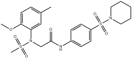 2-[2-methoxy-5-methyl(methylsulfonyl)anilino]-N-[4-(1-piperidinylsulfonyl)phenyl]acetamide,428470-86-4,结构式