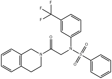 N-[2-(3,4-dihydro-2(1H)-isoquinolinyl)-2-oxoethyl]-N-[3-(trifluoromethyl)phenyl]benzenesulfonamide 化学構造式