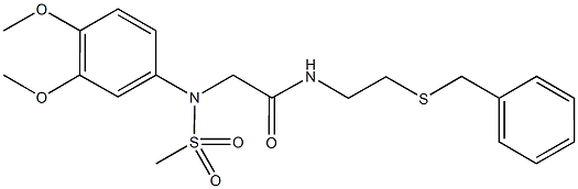 N-[2-(benzylsulfanyl)ethyl]-2-[3,4-dimethoxy(methylsulfonyl)anilino]acetamide Structure