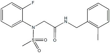 2-[2-fluoro(methylsulfonyl)anilino]-N-(2-methylbenzyl)acetamide,428473-96-5,结构式