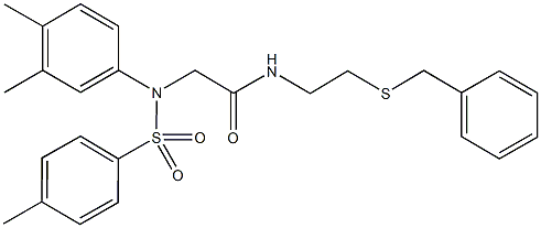 N-[2-(benzylsulfanyl)ethyl]-2-{3,4-dimethyl[(4-methylphenyl)sulfonyl]anilino}acetamide Structure