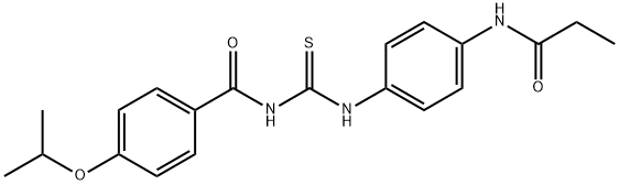 N-[4-({[(4-isopropoxybenzoyl)amino]carbothioyl}amino)phenyl]propanamide Structure