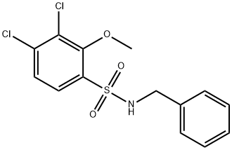 N-benzyl-3,4-dichloro-2-methoxybenzenesulfonamide Struktur