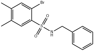 N-benzyl-2-bromo-4,5-dimethylbenzenesulfonamide 化学構造式