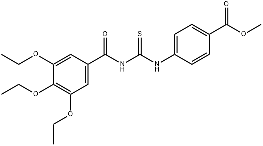 methyl 4-({[(3,4,5-triethoxybenzoyl)amino]carbothioyl}amino)benzoate 化学構造式