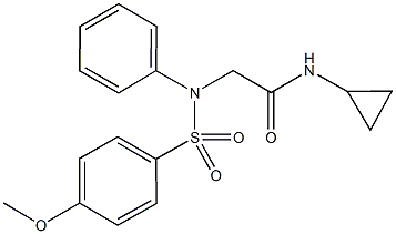 N-cyclopropyl-2-{[(4-methoxyphenyl)sulfonyl]anilino}acetamide,428477-19-4,结构式