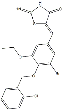 5-{3-bromo-4-[(2-chlorobenzyl)oxy]-5-ethoxybenzylidene}-2-imino-1,3-thiazolidin-4-one|