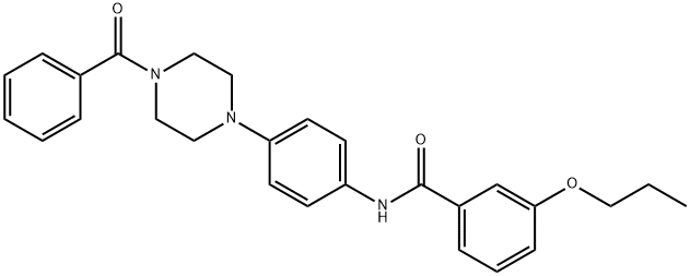 N-[4-(4-benzoyl-1-piperazinyl)phenyl]-3-propoxybenzamide Struktur