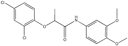 2-(2,4-dichlorophenoxy)-N-(3,4-dimethoxyphenyl)propanamide 结构式