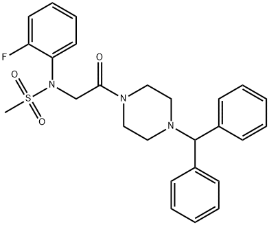 N-[2-(4-benzhydryl-1-piperazinyl)-2-oxoethyl]-N-(2-fluorophenyl)methanesulfonamide,428479-66-7,结构式
