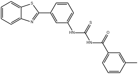 N-[3-(1,3-benzothiazol-2-yl)phenyl]-N'-(3-methylbenzoyl)thiourea,428482-64-8,结构式