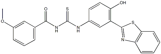 N-[3-(1,3-benzothiazol-2-yl)-4-hydroxyphenyl]-N'-(3-methoxybenzoyl)thiourea Struktur