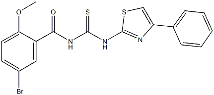 N-(5-bromo-2-methoxybenzoyl)-N'-(4-phenyl-1,3-thiazol-2-yl)thiourea Struktur