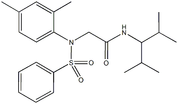 2-[2,4-dimethyl(phenylsulfonyl)anilino]-N-(1-isopropyl-2-methylpropyl)acetamide 结构式