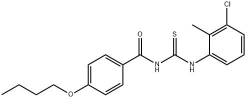 N-(4-butoxybenzoyl)-N'-(3-chloro-2-methylphenyl)thiourea 结构式