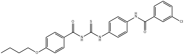 N-[4-({[(4-butoxybenzoyl)amino]carbothioyl}amino)phenyl]-3-chlorobenzamide Structure