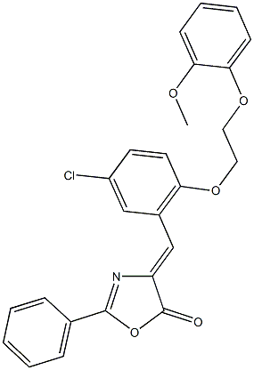 4-{5-chloro-2-[2-(2-methoxyphenoxy)ethoxy]benzylidene}-2-phenyl-1,3-oxazol-5(4H)-one Structure
