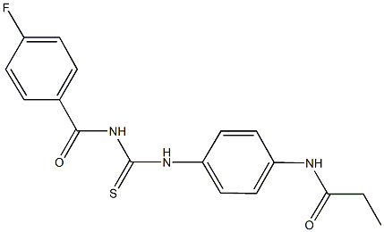 N-[4-({[(4-fluorobenzoyl)amino]carbothioyl}amino)phenyl]propanamide,428488-63-5,结构式