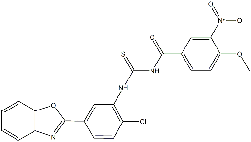 N-[5-(1,3-benzoxazol-2-yl)-2-chlorophenyl]-N'-{3-nitro-4-methoxybenzoyl}thiourea Struktur