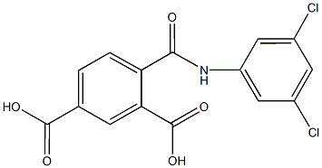 4-[(3,5-dichloroanilino)carbonyl]isophthalic acid Struktur